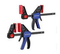 WORKPRO 2 Piezas Sargento de Barra 152mm, Abrazadera de Barra, Set de Sargentos para Carpintería Madera, Fuerza de Sujeción 136 kg, Acero y Nylon para una Fijación Precisa