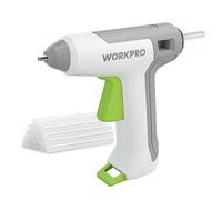 WORKPRO 3,6V Pistola de Pegamento Caliente a Batería, Pistola de Silicona Inalámbrica, con 20 Barras de Pegamento, Cable Tipo C, para DIY, Reparaciones, Decoraciones (Color Blanco)