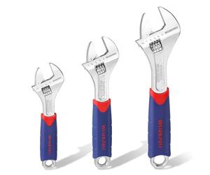 WORKPRO 3Pcs Llave Ajustable(150, 200, 250 mm), Llave Inglesa Acero Cr-V, con Mango Cómodo, Llave inglesa Profesional con Gran Apertura