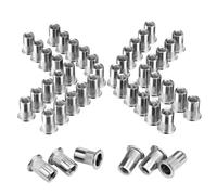 WORKPRO 50 tuercas de remache de acero inoxidable 1/4 -20, tuercas de inserciσn roscadas de cabeza plana con cuerpo moleteado