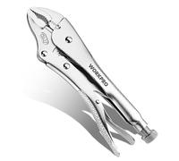 WORKPRO Alicates de bloqueo, alicates de mordaza curvada de 10 pulgadas, alicates de bloqueo de acero al cromo vanadio con cortador de alambre, agarres de tornillo ajustables de bloqueo para sujetar