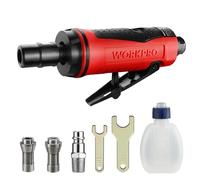 WORKPRO Amoladora Recta de Aire, Mini Amoladora Recta Neumática para Reparación y Otras Aplicaciones, Amoladora Neumática de 1/4", 25000 rpm,abrazadera (3mm;6mm)