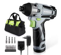 WORKPRO Atornillador de impacto, Atornillador Electrico de Iones de Litio de 12 V, Batería de 2,0 Ah, Luz LED de Trabajo, Destornillador punzonador