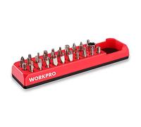 WORKPRO Bandeja organizadora de brocas hexagonales magnéticas, color rojo
