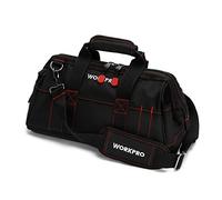 WORKPRO Bolsa de almacenamiento de Herramientas 41 x 22 x 22 cm, Base Impermeable y Correa de Hombro Ajustable - Bolsa de Transporte Universal, 15 Bolsillos, Amplia Apertura de Cremallera