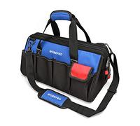 WORKPRO Bolsa de Herramientas 45 * 26 * 20cm, con Boca Ancha, bolsa portaherramientas con Base de Goma de Resistencia, Carga Máxima: 18kg