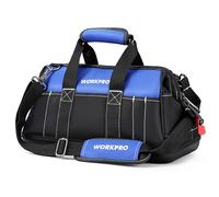 WORKPRO Bolsa Herramientas 40x22x26cm Boca Ancha Base Plástico Rígida