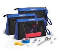 WORKPRO Bolsas de herramientas de 12 pulgadas con cremallera, bolsa de herramientas pequeña resistente, bolsa de herramientas pequeña de utilidad para organizadores de herramientas y almacenamiento,