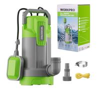 WORKPRO Bomba Sumergible de Aguas Sucias 700 W, Bomba de Agua con Interruptor de Flotador, Caudal Máx. 17.000 L/h, Profundidad Inmersión 7 m, para Drenaje de Sótanos, Piscinas y Jardín