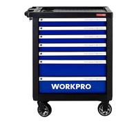 Workpro Carro de Herramientas, 7 Cajones con Autocierre, 77 x 47 x 97 cm, con Ruedas y Sistema de Freno, Pintura al Horno