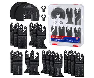 WORKPRO Cuchillas de Sierra Oscilante 22-piezas, Hojas de Corte para Herramientas Oscilantes Multifunción, Accesorios Multiherramienta Universal para Cortar Madera, Clavos, Metal