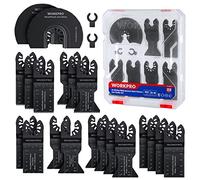 WORKPRO Cuchillas Sierra Oscilante 22 Piezas, Corte Madera y Metal | Hojas de Corte Universales para Herramientas Oscilantes Multifunción, Ideales para Madera, Clavos y Metal