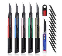 WORKPRO Cúter Profesional de 9mm, 5 Piezas | Cuchillo Utilitario con Cambio Rápido, Clip para Bolsillo y 10 Cuchillas SK5 de Recambio para Uso Profesional