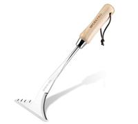 WORKPRO Deshierbador Manual 3 en 1 de Acero Inoxidable - Cuchilla Dentada, Rascador y Arrancador de Raíces - Herramienta de Jardinería para Musgo, Grietas y Malas Hierbas