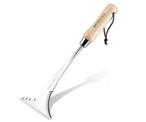 WORKPRO Deshierbador Manual 3 en 1 de Acero Inoxidable - Cuchilla Dentada, Rascador y Arrancador de Raíces - Herramienta de Jardinería para Musgo, Grietas y Malas Hierbas