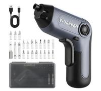 WORKPRO Destornillador Eléctrico 3,6V, Inalámbrico con Puntas Cr-V y Luz LED