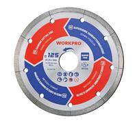 WORKPRO Disco Diamante Ultrafino 125mm, Corte Cerámica y Azulejos | Disco de Corte Diamantado para Cerámica y Porcelánico, Compatible con Corte Seco y Húmedo de Alta Precisión