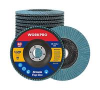 WORKPRO Discos Abrasivos de Láminas de 125 mm, Grano 40, Disco de Pulido de Alúmina para Quitar Desbarbos, Óxido, Pulido, Acabado
