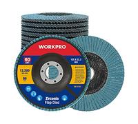 WORKPRO Discos Abrasivos de Láminas de 125 mm, Grano 60, Disco de Pulido de Alúmina para Quitar Desbarbos, Óxido, Pulido, Acabado