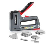 WORKPRO Grapadora y Clavadora Manual 6 en 1, Grapadora de Tapicería, Ideal para Fijación, Decoración, Carpintería, Incluye 4000 Grapas/Clavos