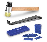 WORKPRO Herramientas para Suelos Laminados con 30 Separadores, Kit de Instalación de Suelo y Piso Laminado, Martillo de Doble Cara, Barra de Tracción y Taco de Impacto