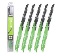 WORKPRO Hojas de Sierra Sable 5 Piezas, Cuchillas para Madera 230 mm, Accesorios de Corte para Poda y Jardín, Compatibles con la Mayoría de Sierras de Sable, con Caja de Plástico