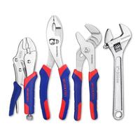 WORKPRO Juego de 4 alicates de bloqueo Slip-Joint-Alicates de ranura articulada y llave ajustable Start Maintenance Tool Kit 4 piezas rojo azul