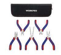 WORKPRO Juego de 5 Mini Alicates de Precisión con Bolsa de Almacenamiento