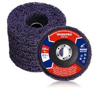 WORKPRO Juego de 6 Discos Abrasivos de 125mm para Amoladora Angular, Discos de Limpieza para Eliminar Óxido y Pintura, Discos de Lijado para Desbaste Rápido