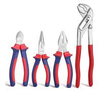 WORKPRO Juego de Alicates, 4 Piezas, Acero al Carbono | Incluye Alicate Universal, Corte Diagonal, Punta Larga y Pico de Loro para Electricidad y Reparaciones Diarias