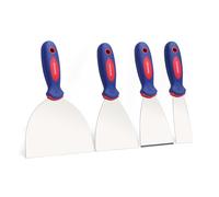 WORKPRO Juego de Espátulas para Masilla 4 Piezas Acero Inoxidable | Espátulas de 38/76/100/150mm para Masilla, Pintura, Yeso y Acabados de Superficies