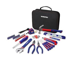 WORKPRO Juego de Herramientas Básicas 100-piezas, Herramientas manuales con Bolsa, Set de Herramientas Profesionales para Bricolaje y Arreglos Diarios