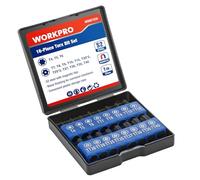 WORKPRO Juego de Puntas para Destornillador 16 Piezas, Juego de Brocas de Taladro de 1/4", Cabezal S2 TORX, Destornillador de Tuercas Magnéticas, con Caja de Almacenaje