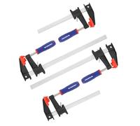 WORKPRO Juego de Sargentos de Barra, 4 Piezas, 150/300mm | Incluye Sargentos Metálicos de 150mm y 300mm con Liberación Rápida y Fuerza Máxima de Sujeción de 272kg