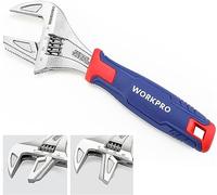WORKPRO Llave Ajustable 2 en 1, Boca Ancha 42mm, Acero Cr-V 200mm | Llave Combinada con Mordaza Extra Grande de 42mm, Acero Cr-V y Agarre Bimaterial Suave para Mayor Comodidad
