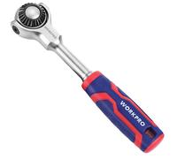 WORKPRO Llave de Carraca 1/4", Trinquete 150mm con Cabezal Oscilante 270°