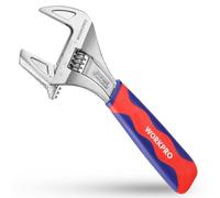 WORKPRO Llave Inglesa 200mm, Ajustable 2 en 1 con Apertura Extra Ancha 42mm | Llave Ajustable de Apertura Extra Ancha con Agarre Suave, Ideal para Fontanería y Diferentes Trabajos de Reparación