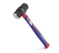 WORKPRO Martillo de Club de 3 LB/1,4 KG con Mango de Fibra de Vidrio, Martillo de 35,5cm, Cabeza de Acero Forjado y Tratado Térmicamente, para Construcción, Roca, Carpintería, Cincelado, Hogar