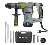 WORKPRO Martillo Perforador 1500W, 4 En 1 con Brocas SDS Plus
