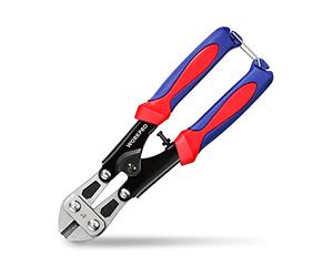 WORKPRO Mini cortador de pernos de 8 pulgadas/200 mm, cortador de cables de alambre de acero Cr-V, cortaúñas de resorte con mango suave antideslizante
