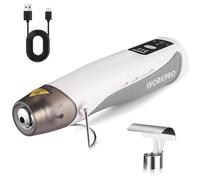 WORKPRO Mini Pistola de Calor de 7,2 V, Pistola de Aire Caliente Inalámbrica, 3 Temperaturas(Frío/150℃/360℃), Calentamiento Rápido, con Boquilla Reflectora, 2000 mAh, Ideal para Manualidades y DIY