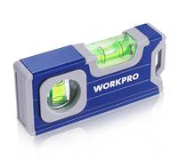 WORKPRO Nivel Burbuja Magnético de Bolsillo 115 mm, Medición Horizontal y Vertical 2 en 1