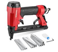 WORKPRO Pistola de Grapas Neumática 21GA, Grapadora Neumática, Grapadora de Aire Comprimido para Grapas 6-16mm, con 1500 pcs Grapas(6mm/10mm/16mm)
