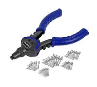 WORKPRO Remachadora Manual 5 en 1 Pistola Remachadora 250mm | Diseño ergonómico con boquillas intercambiables, incluye remaches para unir acero, acero inoxidable y aluminio fácilmente