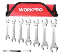 WORKPRO SAE - Juego de llaves enrollables de extremo abierto, 7 piezas, 1/4 a 1-1/16 pulgadas, juego de llaves ultrafinas con bolsa organizadora, para tuercas finas, espacios estrechos