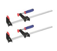 WORKPRO Sargento de Barra 2 Piezas, Juego de Abrazadera de Barra Metálica 300mm, Sargento de Tornillo de Liberación Rápida, Fuerza Máxima de Sujeción 272kg para Carpintería Madera