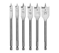 Workpro set de brocas 10, 12, 16, 18, 20, 25 mm acero al carbono pala