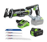 WORKPRO Sierra Sable Inalámbrica 20V, LED, Batería 4,0Ah y 4 Hojas