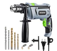 WORKPRO Taladro Percutor 850W, Mango Giratorio 360° y Velocidad Variable | Taladro Eléctrico con Cable de 850W, 3000 RPM y Mango Giratorio para Perforación y Trabajos Profesionales