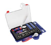 Workpro vasos con carraca, mango y llave ajustable, métrica, 38 pieza